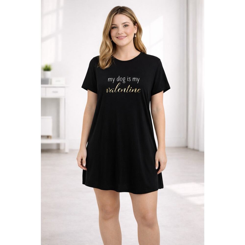 Soma Cool Nights Nighthgown Sleep Shirt 'My Dog is My Valentine' Womens Large